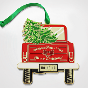 Merry Christmas Red Truck Ornament