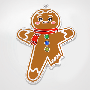 Santa Was Here Gingerbread Man Ornament Coin