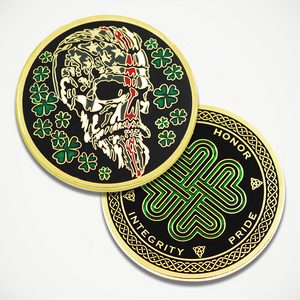 Lucky Bearded Red Line Skull Coin