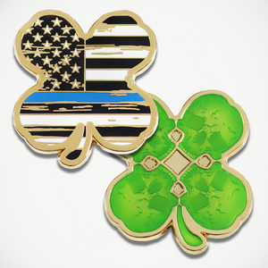 Lucky Clover Blue Line Flag Coin