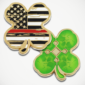 Lucky Clover Red Line Flag Coin