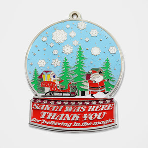 Santa Was Here Snow Globe Ornament Coin