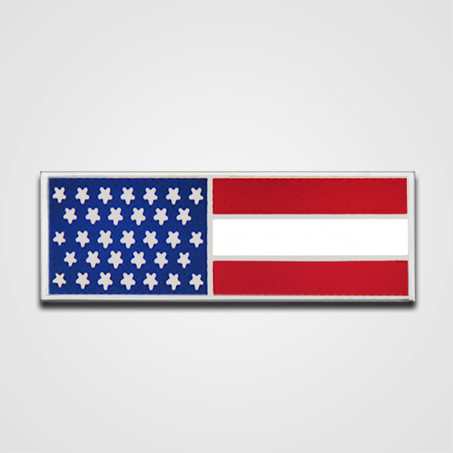 Horizontal Silver Flag Merit Pin-Bar