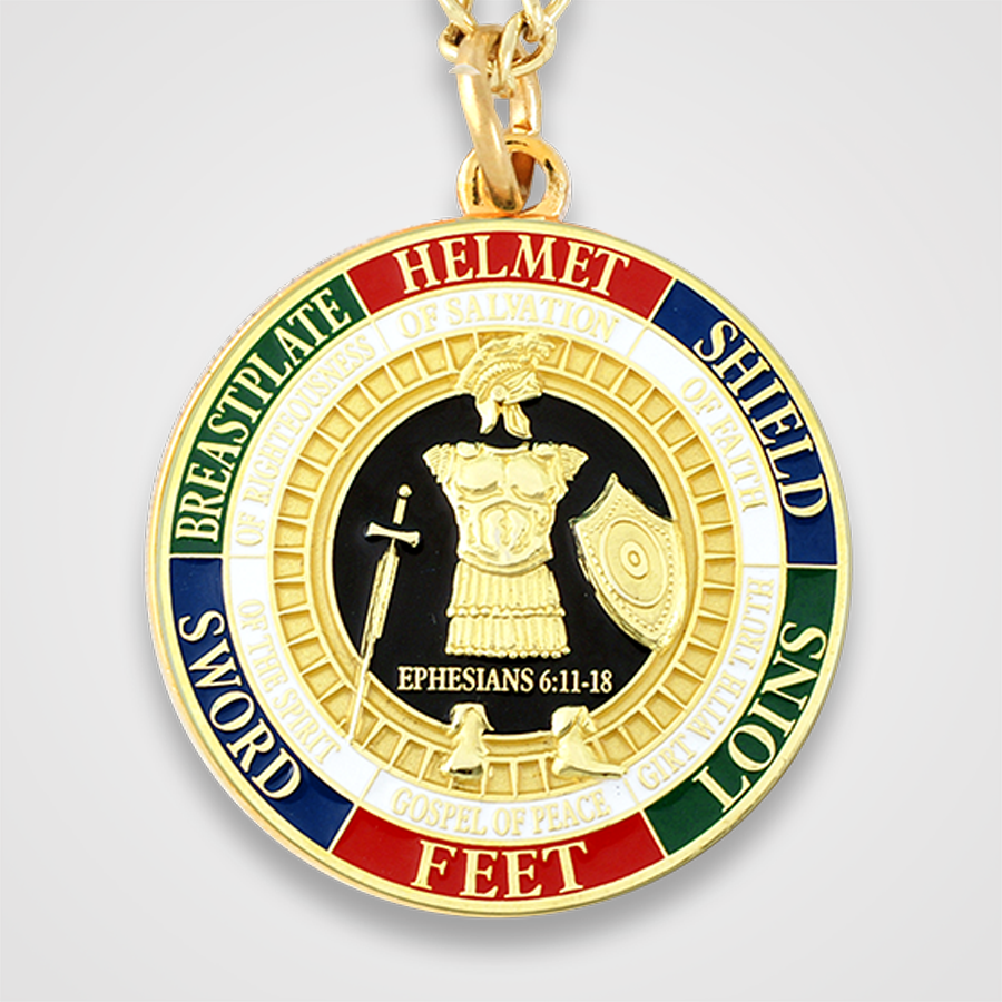 Armor of God Gold Pendant Front