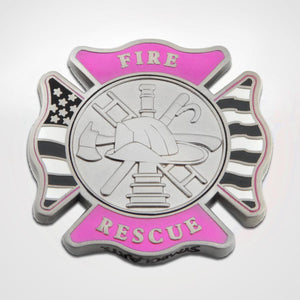 Pink Fire and Rescue Maltese Coin Front