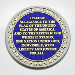 Pledge of Allegiance Coin Back with Text